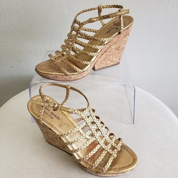 Metallic Braided Heeled Sandals